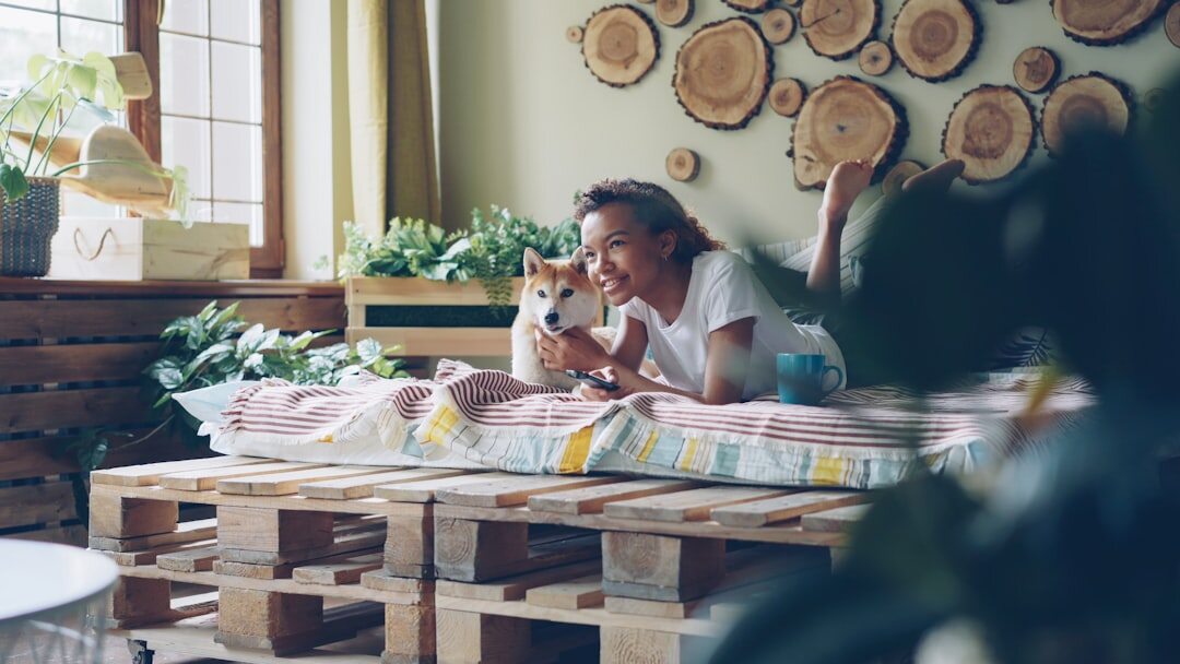 woman watching television