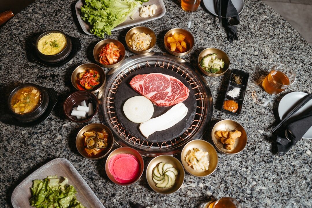 korean food on table